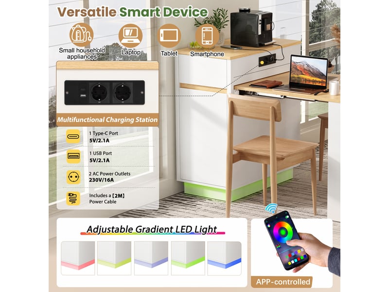 Îlot de cuisine, 80,5x58x94 cm, blanc cao-DE000047AAK-conf-NEW - Conforama W