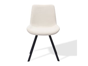Chaises de salle à manger pivotantes 360° lot de 2 - dossier ergonomique, pieds métal, tissu blanc