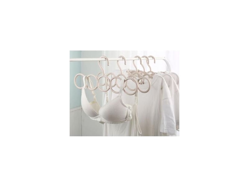  Bunthaus 5pc écharpe cintre avec 5 anneaux, tie rack ceinture hanger, hanging écharpe organisateur pour armoire salle de bains  - Conforama D