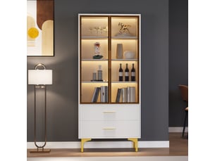 Vitrine coloris bicolore 3 étagère(s) Fay Lum - 70 cmx150 cm