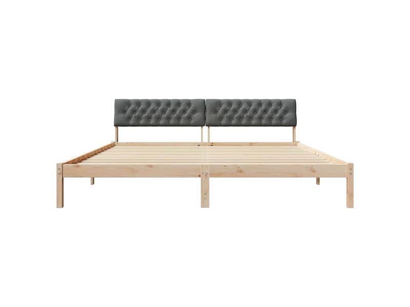 Lit double- lit adulte - cadre de lit avec tête de lit marron et gris foncé 200 x 200 cm - Conforama D