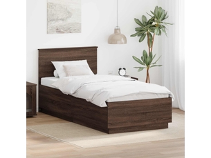 Lit adulte, lit simple, cadre de lit chêne brun 70x190cm bois d'ingénierie cf5751