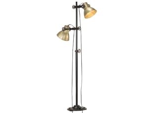Lampadaire avec 2 abat-jour laiton e27 fonte