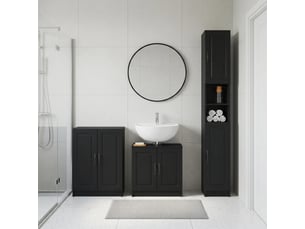 Ensemble de meuble de salle de bain 3 pièces utrecht noir cf63520
