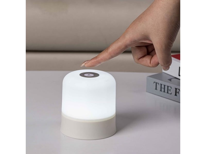  Veilleuse portable, trois couleurs, 2400 mah, petite lampe led rechargeable, blanc HRC0000102TBY - Conforama B
