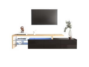 Meuble tv coloris noir 197.5 cm OKMYHOME  