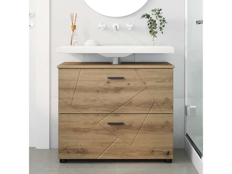 Cabinet de salle de bain, armoire salle de bain chêne artisanal 76,5 x 35 x 64 cm cf65297 - Conforama D
