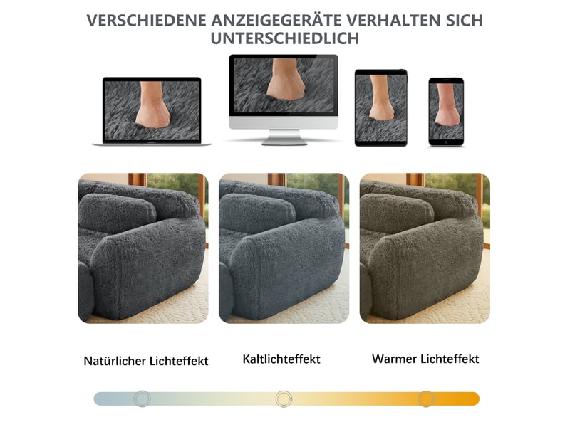  Canapé modulable 3 places gris anthracite, tissu peluche premium, design contemporain, structure stable et confortable pour salon moderne  - Conforama R