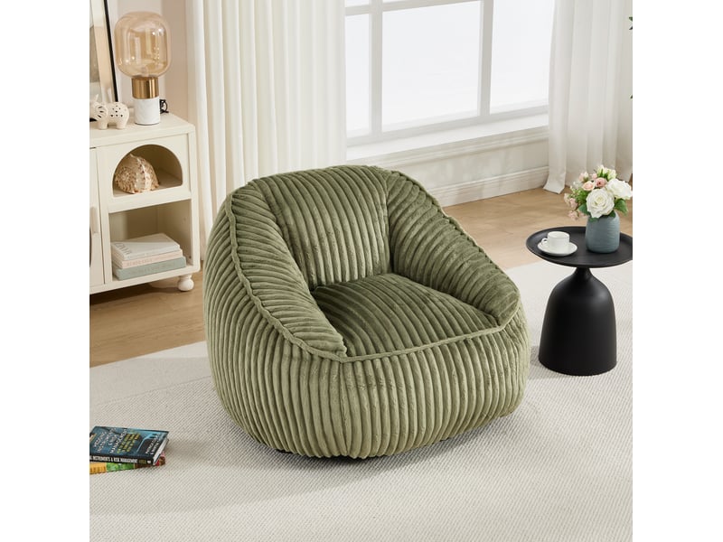  Fauteuil poire modenvie en chenille vert émeraude à mousse à mémoire de forme 98 x 92 x 73 cm  - Conforama B