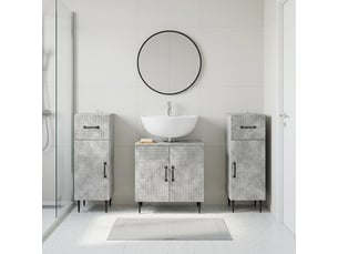 Ensemble de meuble de salle de bain 3 pièces haarlem gris béton cf63455