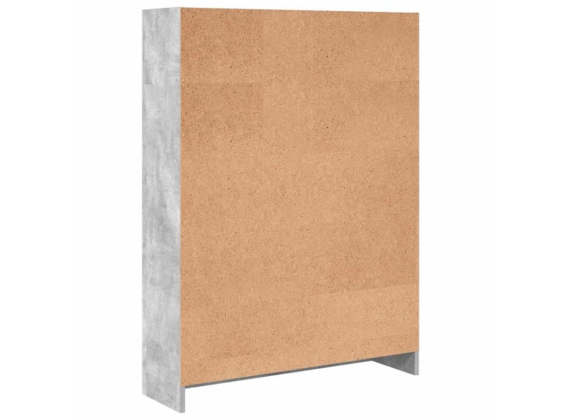  Bibliothèque, meuble de rangement salon gris béton 80x24x109 cm bois d'ingénierie  - Conforama E