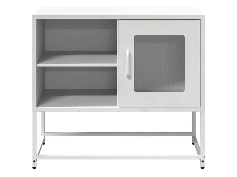  Meuble tv - banc tv - meuble de rangement blanc 68x39x60,5 cm acier  - Conforama E