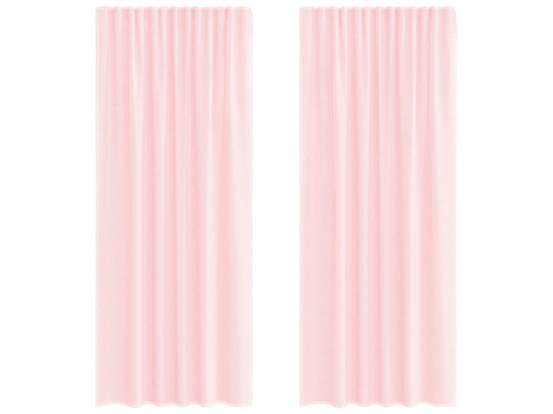  Lot de 2 rideaux en voile, voilages avec passe-tringles rose clair cf44484  - Conforama A