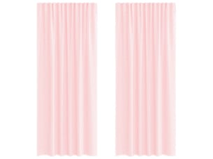 Lot de 2 rideaux en voile, voilages avec passe-tringles rose clair cf44484