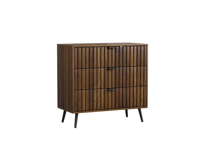  Commode 80x39x78 cm en mdf coloris noyer avec 3 tiroirs  - Conforama A