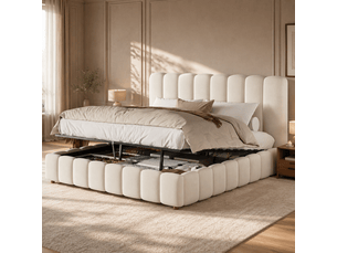 Lit coffre 180x200 cm <strong></strong>  <strong></strong> coloris beige