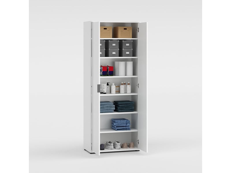  Armoire dressing 2 portes avec étagères jolly  - Conforama D