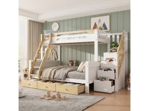Lit mezzanine 140x200 cm coloris blanc