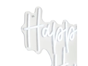 Applique murale néon blanche avec led - happy hour