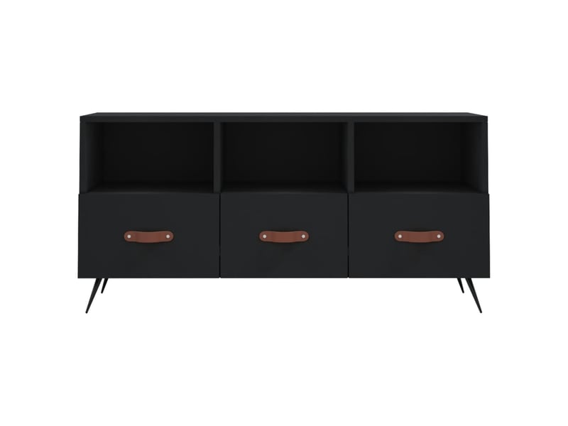  Meuble tv - banc tv - meuble de rangement noir 102x36x50 cm bois d'ingénierie  - Conforama E