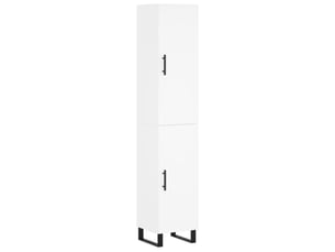 Buffet haut - bahut - meuble de rangement blanc 34,5x34x180 cm bois d'ingénierie