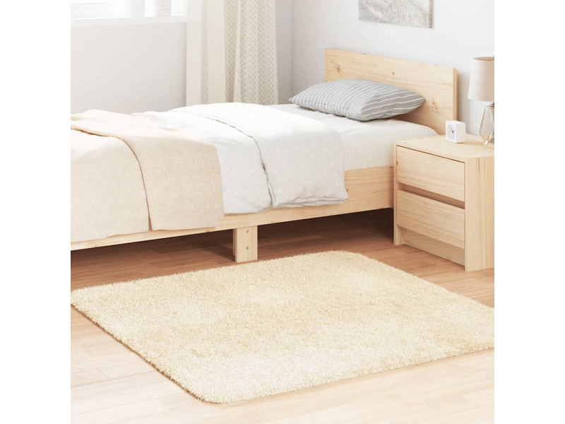  Tapis shaggy à poils longs navarra crème 120x120cm polyester - comfortxl 4102863 - Conforama B