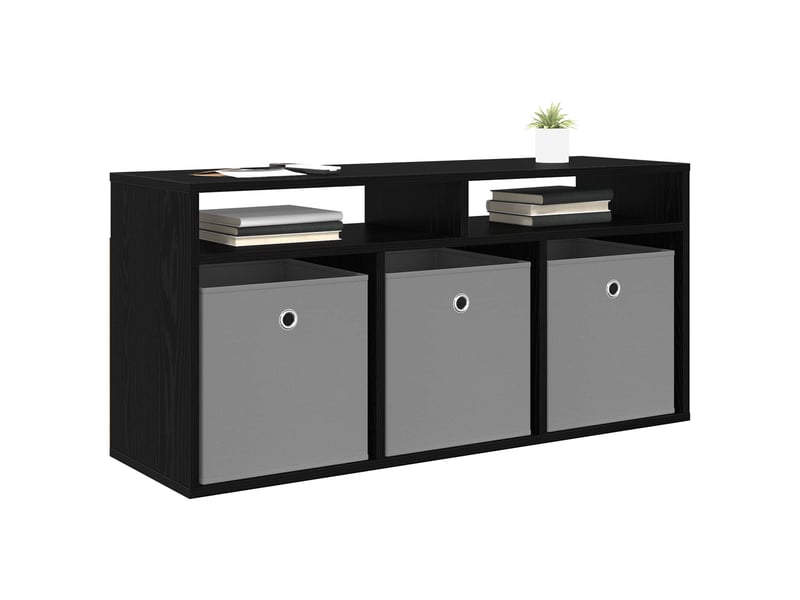 Meuble tv - basboard avec tiroir chêne noir 102 x 32 x 48,5 cm  - Conforama C