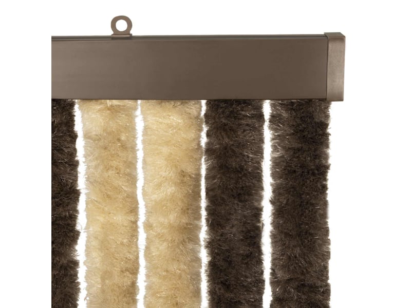 Rideau anti-insectes, moustiquaire en chenille marron foncé et beige cf43478 - Conforama D