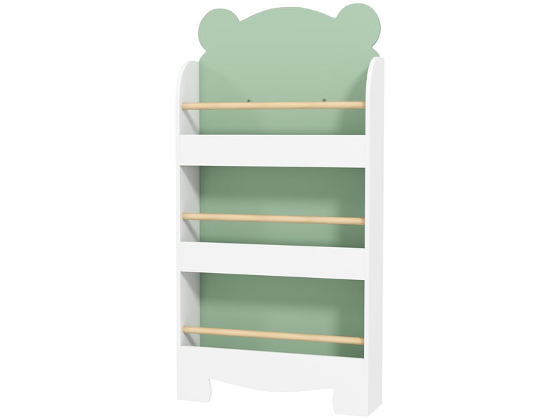  Bibliothèque pour enfant, rangement livre enfant 3 niveaux pour salle de jeux, chambre d'enfant, vert  - Conforama B