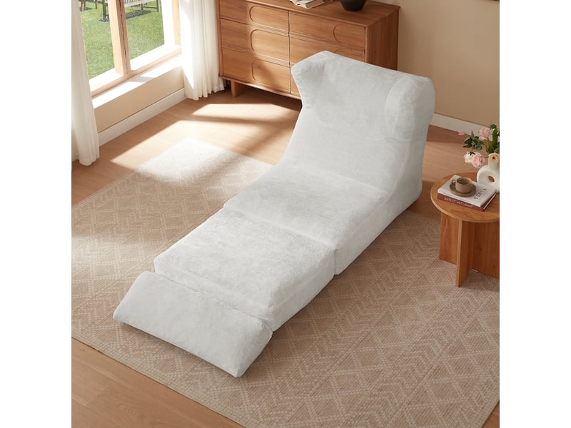  Canapé sans armature blanc convertible en chaise longue fauteuil paresseux  - Conforama D