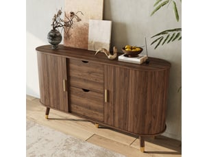 Buffet 2 porte(s) 2 tiroir(s) <strong>DESVIAE</strong> <strong></strong> - 140 cm coloris marron