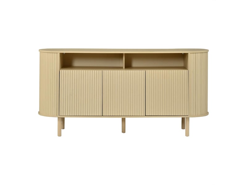  Buffet 3 portes et 2 niches en panneau de particules coloris naturel 160x40x78.5 cm N625P485265266H - Conforama A