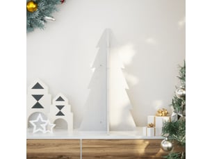 Sapin de noël - arbre de noël en bois pour décoration blanc 69,5 cm pin massif