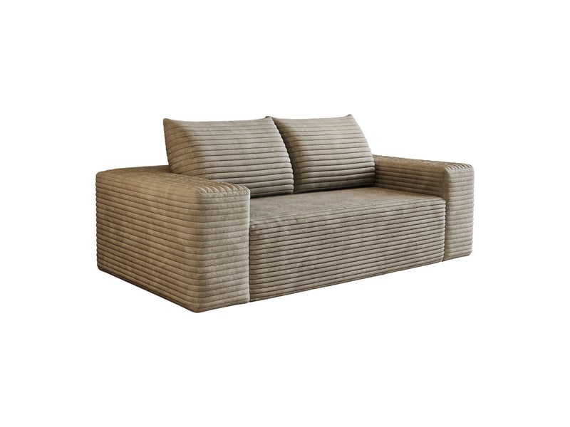 Canapé modulaire 3 places 180 cm en velours côtelé camel, sans montage Fay Lum - Conforama A