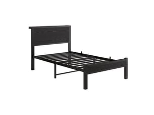Lit simple 90x200 cm BEAOK   coloris noir
