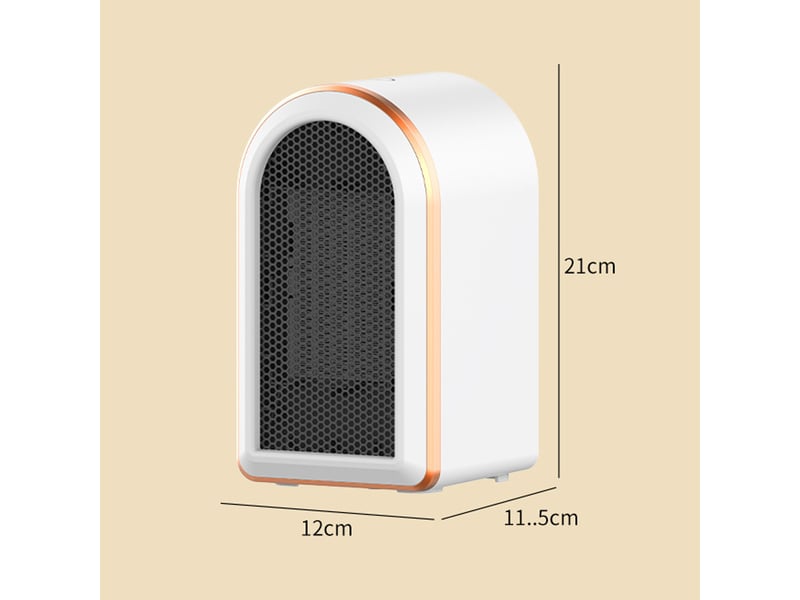 Chauffage électrique 1200 w, chauffage en céramique ptc avec thermostat, 2 réglages de température, idéal pour le salon, la chambre et le bureau, noir - Conforama B
