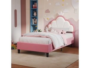 Lit simple 90x190 cm <strong>SHOPENTRA</strong> <strong></strong> coloris rose