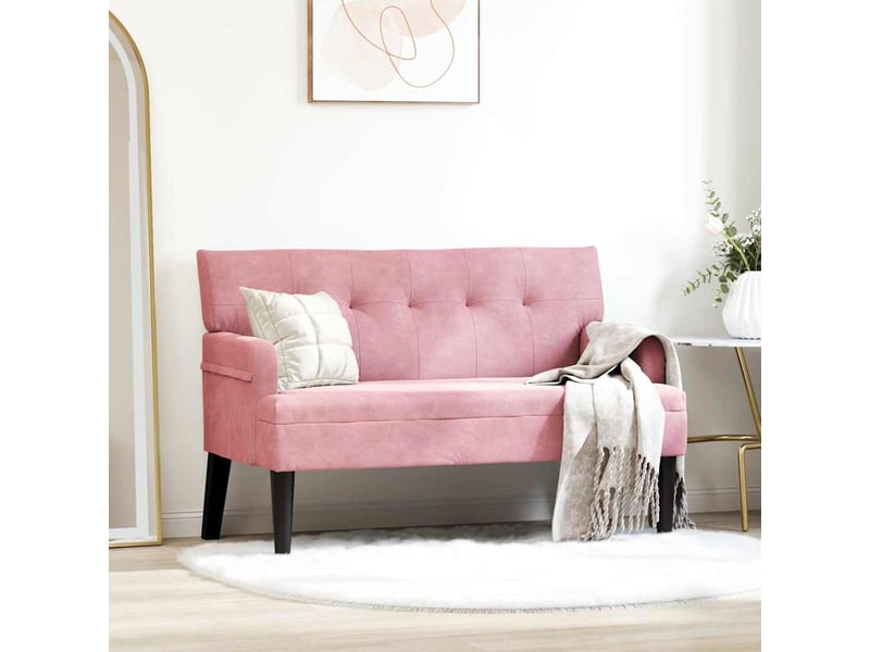 Banc chambre, banc de lit chesterfield rose 112x65,5x75 cm velours - Conforama B