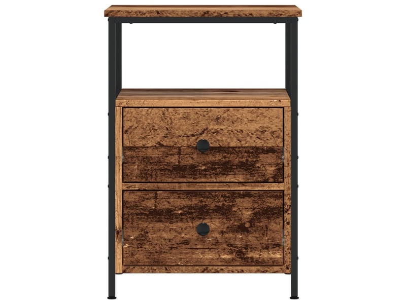  Table de chevet - cabinet de chevet - table de nuit vieux bois 34x35,5x50 cm bois d’ingénierie  - Conforama C