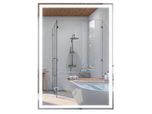 Miroir rectangulaire de salle de bain coloris argenté <strong>MIVRAY </strong>  <strong></strong> - 70 cm x 50 cm