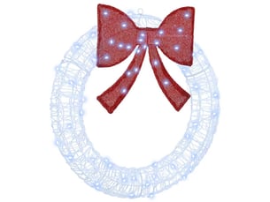 Couronne de noël, décoration de noël 60 led blanc froid 76 x 76 x 8,5 cm acrylique cf61757