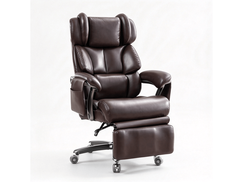  Fauteuil de bureau 88x70x112,5 cm avec massage et chauffage polyuréthane (pu) noir  - Conforama A