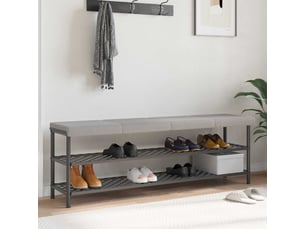 Lot de 4 coussins de banc, coussins d'assise, coussins pour chaisecanapé tissu sherpa gris clair profondeur 35 cm cf52591
