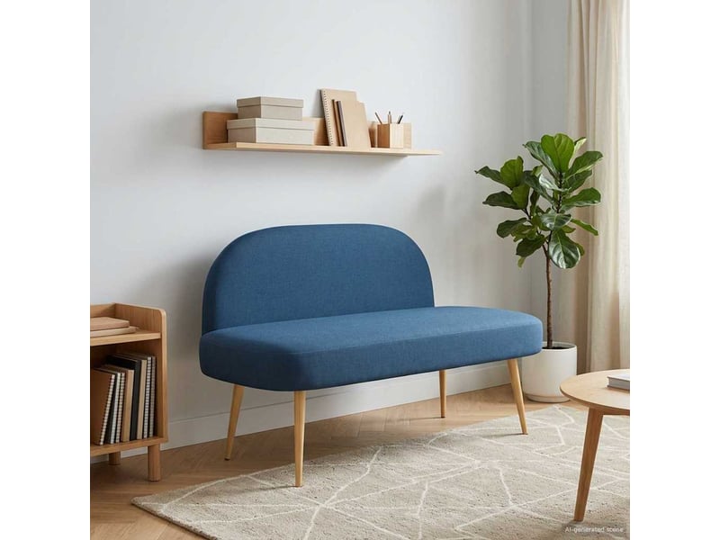  Banc rembourré, banc de lit avec dossier bleu 110x60x76 cm shl50930  - Conforama B