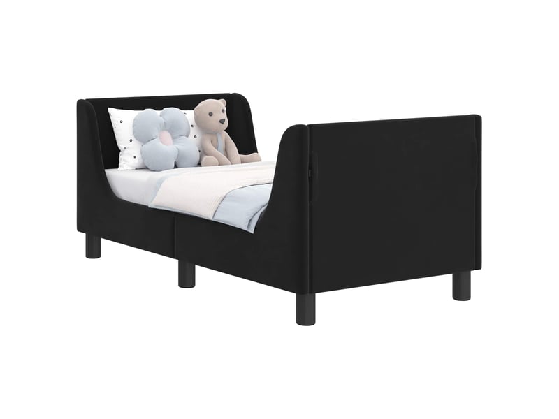  Lit simple- lit adulte -  cadre de lit pour tout-petit avec tête de lit noir 70 x 140 cm  - Conforama A