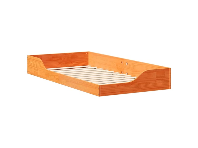  Lit simple- lit adulte -  cadre de lit brun  90 x 190 cm pin massif  - Conforama C