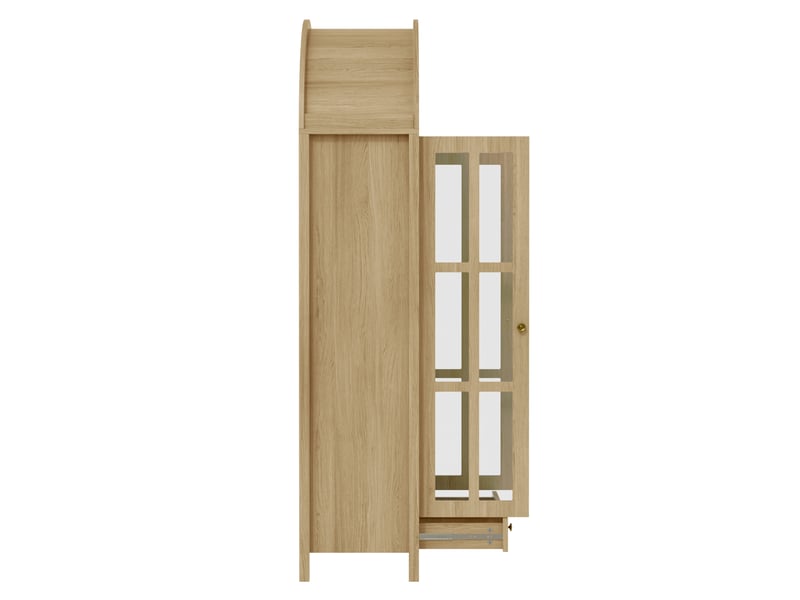  Vitrine haute en mdf et acrylique avec tiroir coloris naturel 75x35x170,5 cm LY2060309N - Conforama B