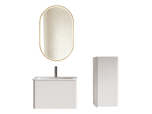 Ensemble meubles de salle de bains 61x48,5x37 cm led mdf blanc
