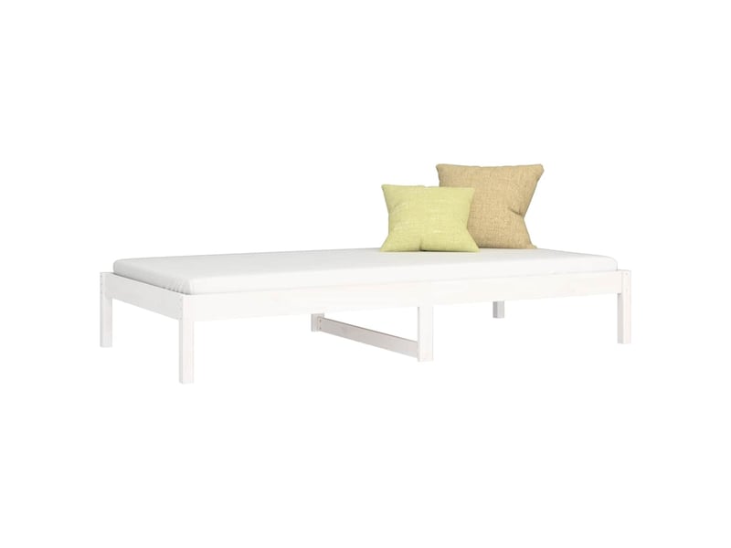 Lit simple- lit adulte - lit de jour sans matelas blanc 80x200 cm bois de pin massif - Conforama B