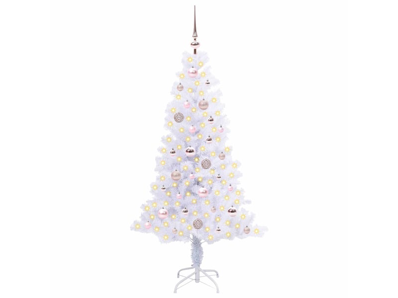  Sapin de noël artificiel, arbre de noël avec 150 led blanc 150 cm pvc et acier shl3596  - Conforama C